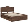 vidaXL Bed Frame with Headboard Brown Oak 140 x 200 cm Solid Pine Wood