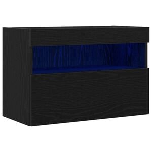 vidaXL TV Wall Cabinet 60 x 30 x 40 cm Black oak Engineered Wood