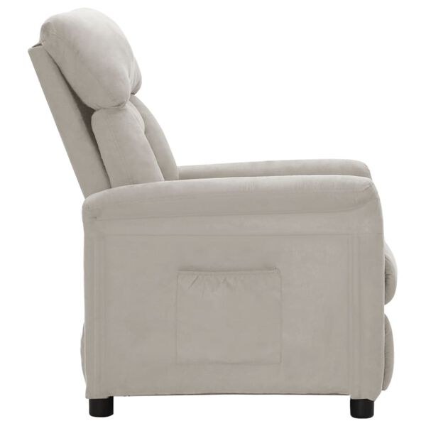 vidaXL Recliner Chair Light Grey Microfiber Fabric