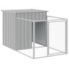 vidaXL Dog House with Run Light Grey 110x813x110 cm Galvanised Steel