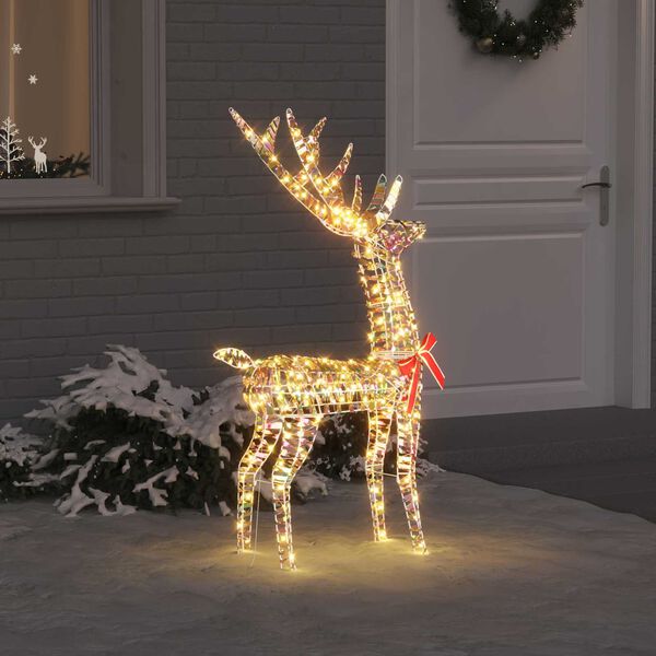 vidaXL 3D Reindeer with 140 LEDs Warm white 128 cm PET