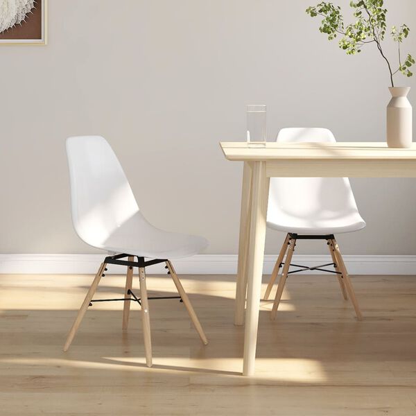 vidaXL Dining Chairs 2 pcs White PP