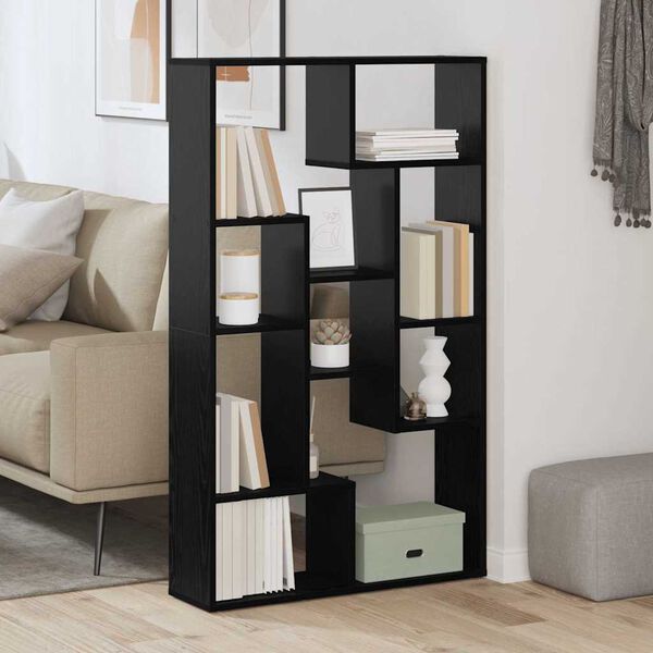 vidaXL Book Cabinet Black Oak 72 x 20 x 102.5 cm Engineered Wood