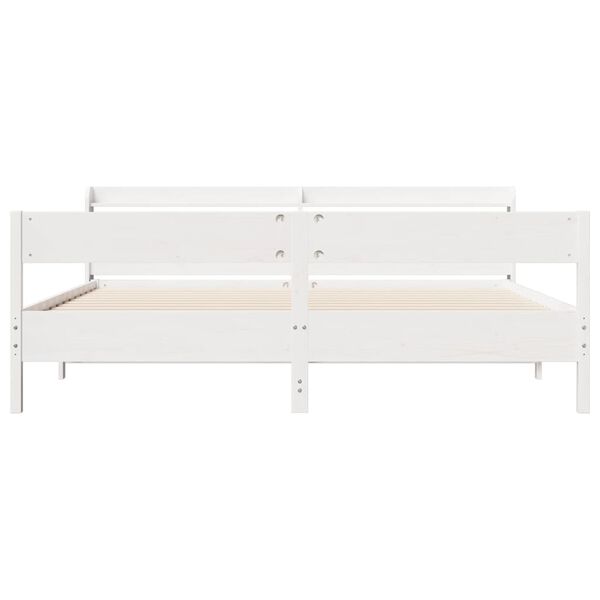 vidaXL Bed Frame without Mattress White 200x200 cm Solid Wood Pine