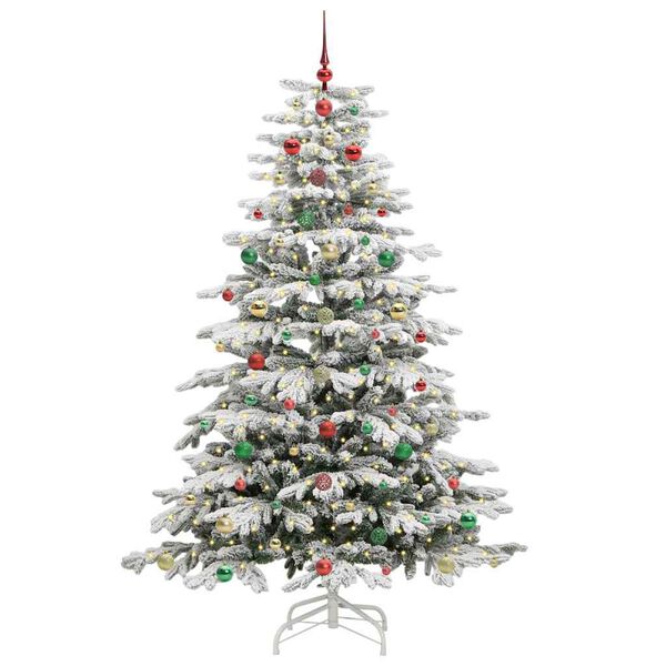 vidaXL Artificial Hinged Christmas Tree White 180 cm PE and PVC