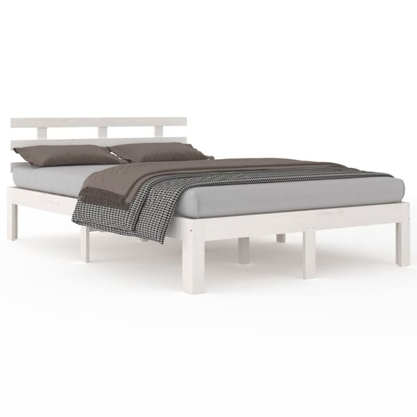 vidaXL Bed Frame without Mattress White 140x190cm