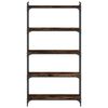 vidaXL Bookcase 5-Tier Smoked Oak 80x30x154 cm Engineered Wood