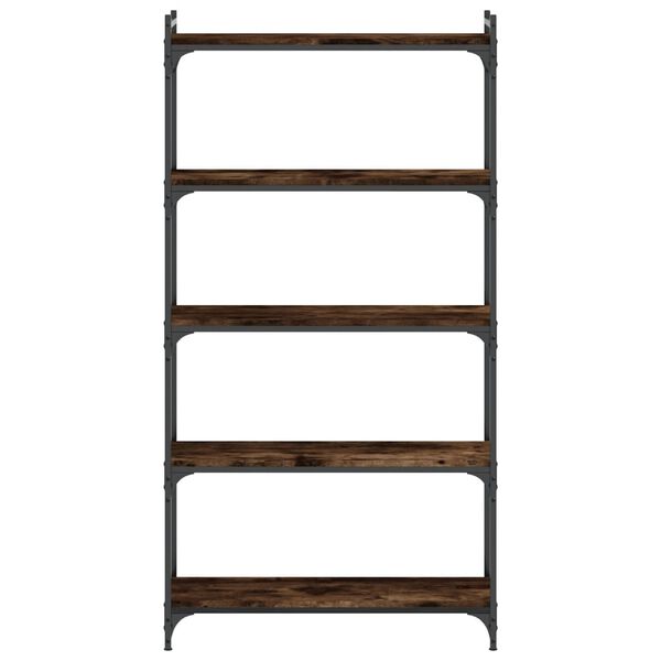 vidaXL Bookcase 5-Tier Smoked Oak 80x30x154 cm Engineered Wood