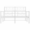 vidaXL Metal Bed Frame without Mattress with Footboard White 120x190cm