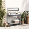 vidaXL Potting Table with Sink Grey 147.5x44x139.5 cm Solid Wood Fir