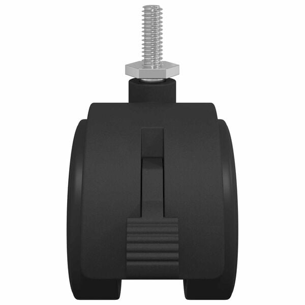 vidaXL Caster 2 pcs Black and Silver 37.8 x 40 mm Iron and PP