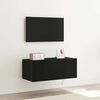 vidaXL TV Wall Cabinet Black Oak 80 x 35 x 31 cm Engineered Wood
