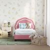 vidaXL Toddler Bed Frame with Headboard Pink 70 x 140 cm Velvet