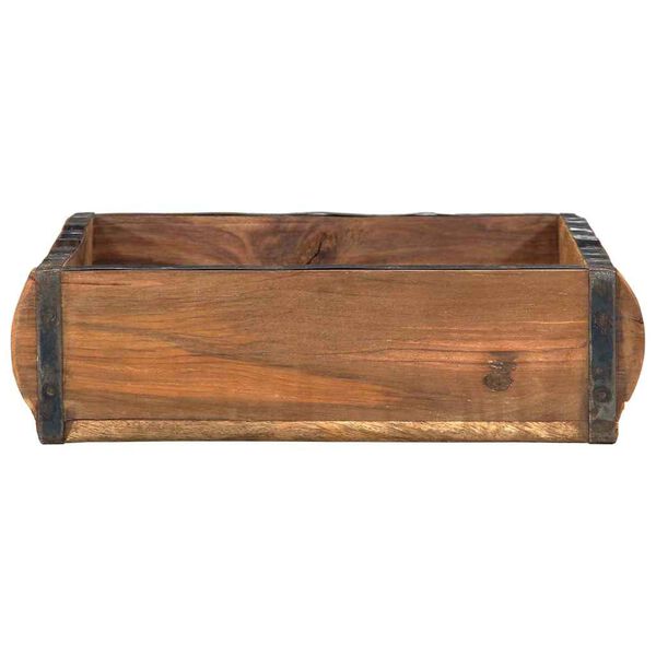 vidaXL Tray with Storage Brown 29 x 31 x 10 cm Solid Reclaim Wood