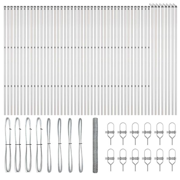 vidaXL Fence Post Silver 100 x 1.6 m (36 mm mesh) Steel