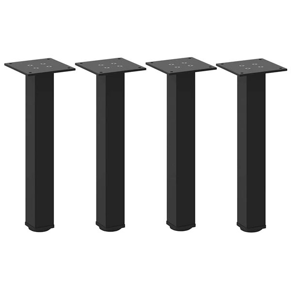 vidaXL Coffee Table Legs 4 pcs Black 42-44 cm Steel