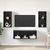vidaXL TV Cabinet Set Wall-mounted 3 pcs Black Oak Engineered Wood