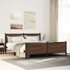 vidaXL Metal Bed Frame without Mattress Brown Oak 200x200 cm