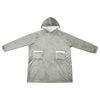 vidaXL Blanket Hoodie Grey 112 x 94 cm Fleece and Flannel