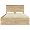 vidaXL Bed Frame with Headboard Sonoma 160 x 200 cm Solid Pine Wood