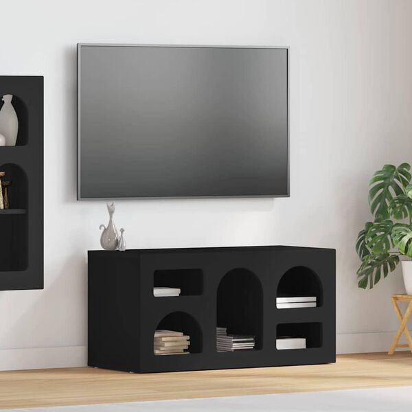 vidaXL TV Cabinet Black 80 x 35 x 40 cm Engineered Wood