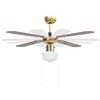 vidaXL Ceiling Fan with Light 106 cm Brown
