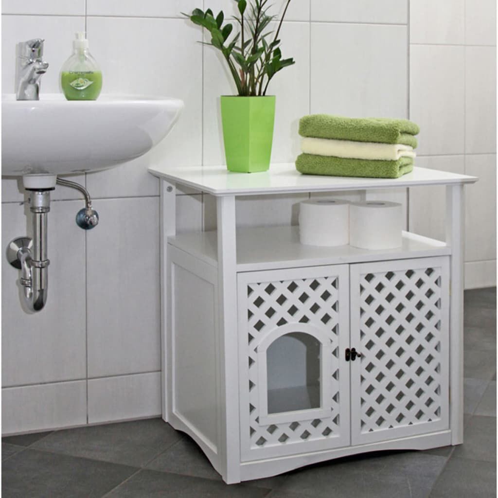 Litter box in bathroom cabinet sales