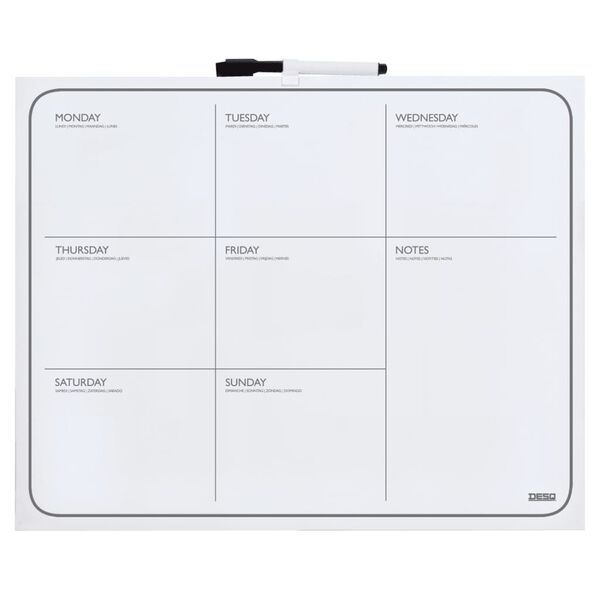 DESQ Frameless Magnetic Week Planner 40x50 cm White