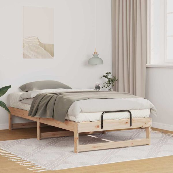 vidaXL Bed Frame Brown 90 x 190 cm Solid Pine Wood
