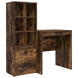 vidaXL Desk Smoked Oak 115.5 x 50 x 127 cm 2 pcs