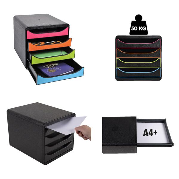 Exacompta Big-Box Desktop Drawer Set 1928 Climate Neutral with 4 Drawers