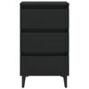 vidaXL Bed Cabinet with Metal Legs 2 pcs Black 40x35x69 cm