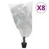 vidaXL Plant Fleece Covers with Drawstring 8 pcs 70 g/m&sup2; 0.8x0.8 m