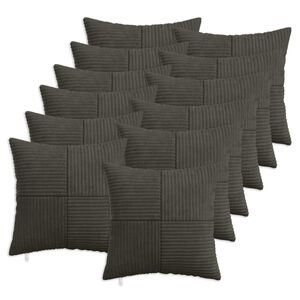 vidaXL Cushion Cover 12 pcs ALMELO Anthracite 40 x 40 cm Corduroy