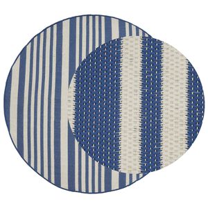 vidaXL In- and Outdoor Rug OLITE Natural and Navy Blue &Oslash; 160cm 100% PP