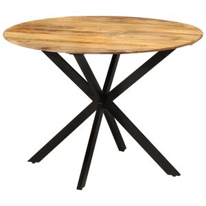 vidaXL Dining Table &Oslash;110x78 cm Solid Wood Mango and Steel