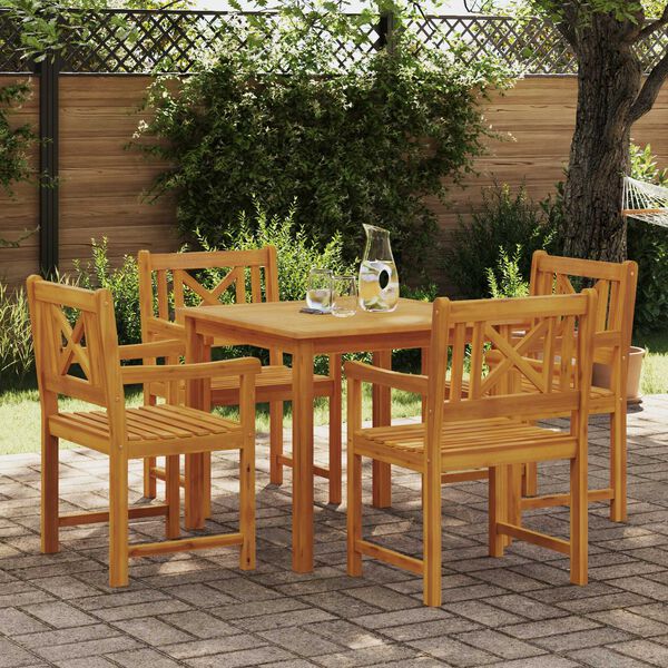 vidaXL Garden Dining Set 5 pcs Brown Solid Acacia wood