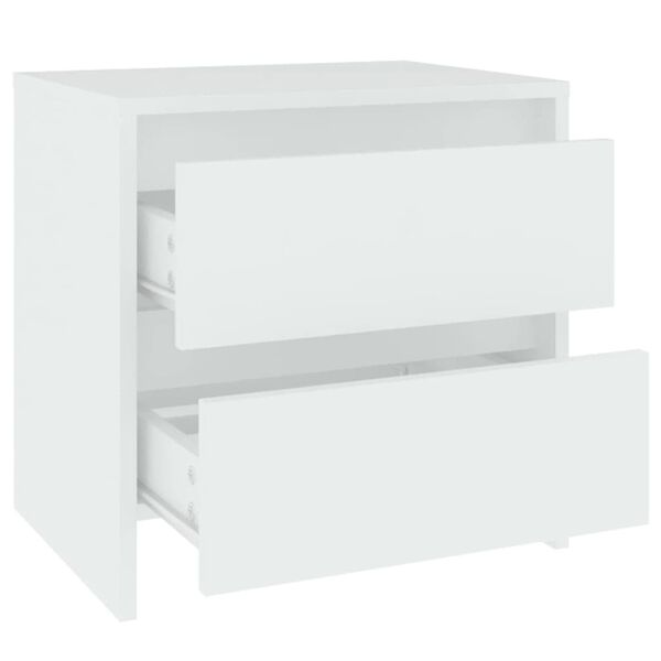 vidaXL Bedside Cabinet White 45x34.5x44.5 cm Engineered Wood