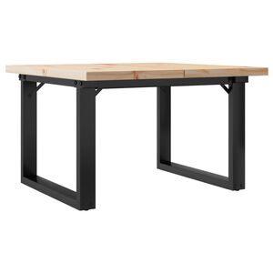 vidaXL Coffee Table O-Frame 60x60x40.5 cm Solid Wood Pine and Steel