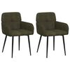 vidaXL Dining Chairs 2 pcs Faux Suede Leather Army Green 59x56.5x85cm