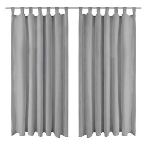 vidaXL Micro-Satin Curtains 2 pcs with Loops 140x175 cm Grey