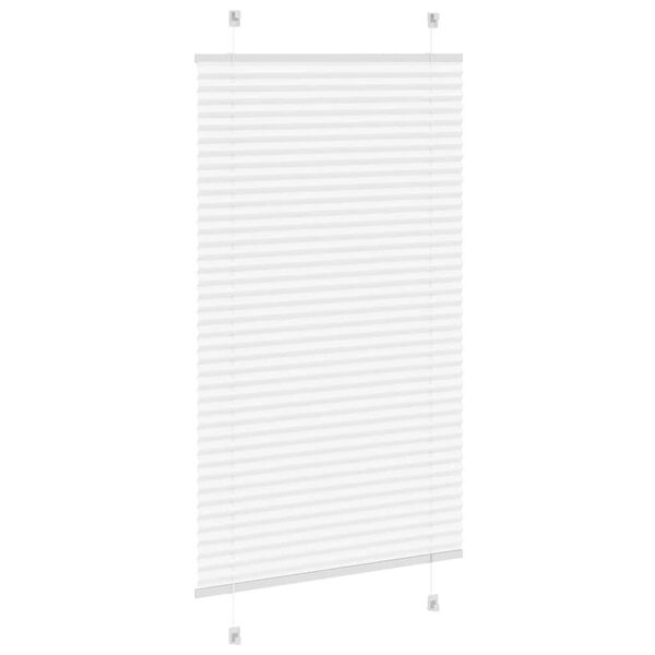 vidaXL Pleated Blind White 75x100 cm Fabric Width 74.4 cm Polyester