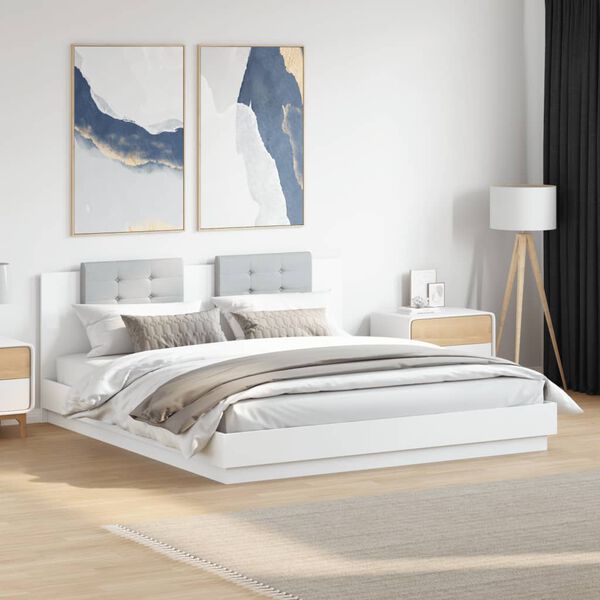 vidaXL Bed Frame without Mattress White 200x200cm