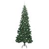 vidaXL Corner Artificial Christmas Tree Green 240 cm PVC and Metal