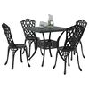 vidaXL Garden Table Set 5 pcs Black Cast Aluminium