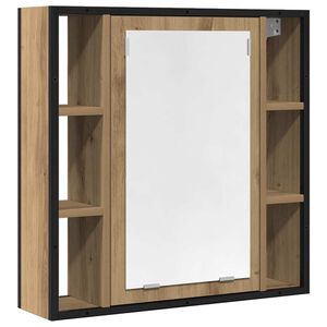 vidaXL Bathroom Mirror Cabinet Artisan Oak 60x16x60 cm Engineered Wood