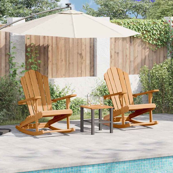 vidaXL Adirondack Rocking Chair 2 pcs Brown 100 x 77 x 99 cm