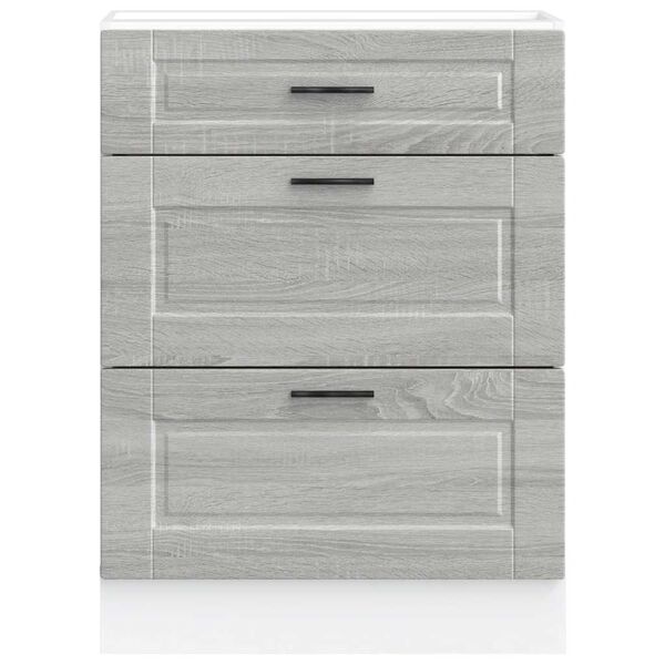 vidaXL Kitchen Base Cabinet Porto Grey Sonoma Engineered Wood