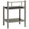 vidaXL Bedside Cabinets 2 pcs Grey and Black Metal and Glass