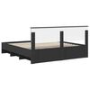 vidaXL Bed Frame with Headboard Black 200 x 200 cm Engineered Wood